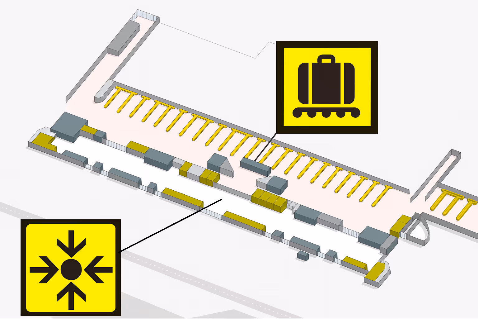 Airport map and meeting point in Palma de Mallorca.