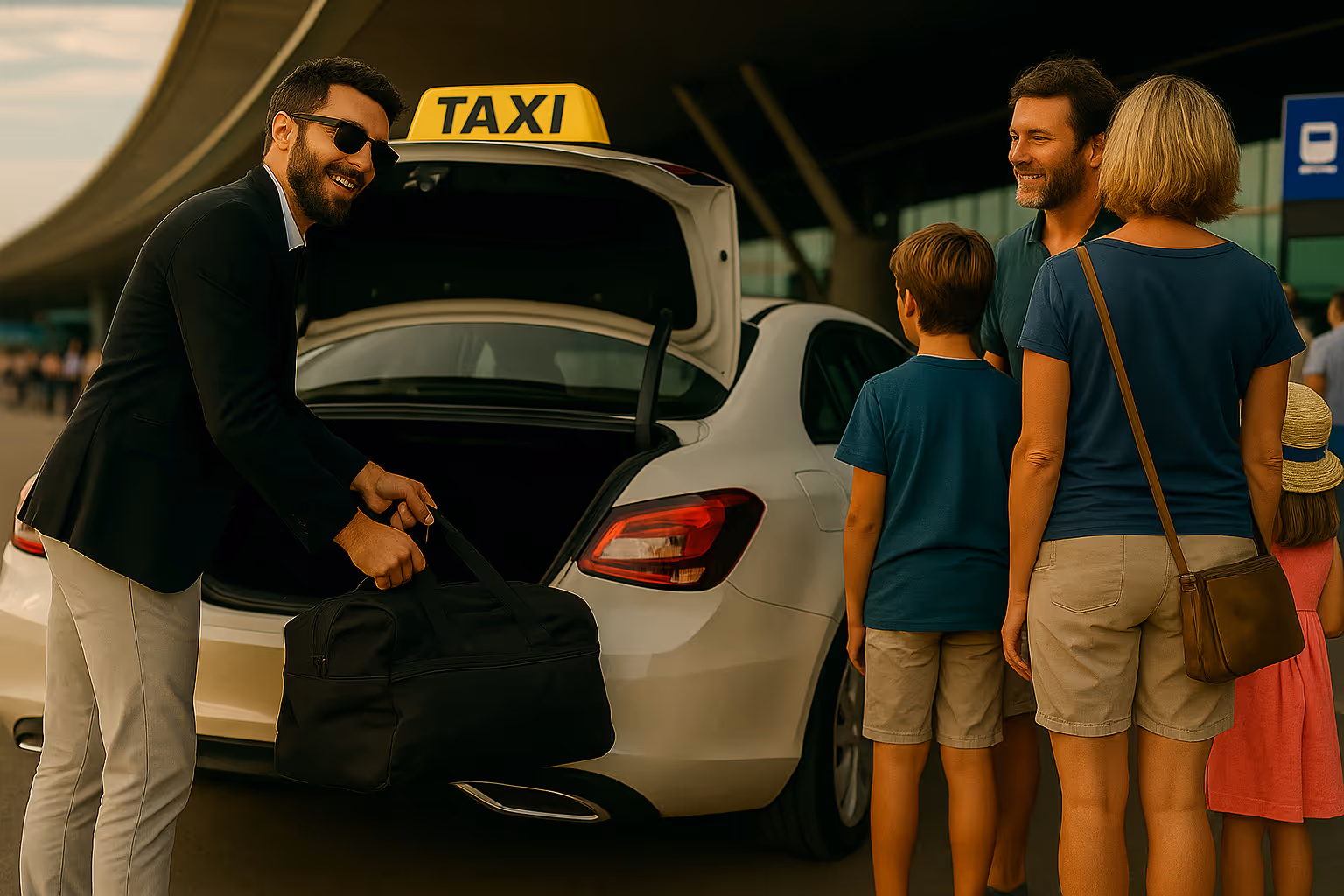 Private chauffeur service for airport transfers.