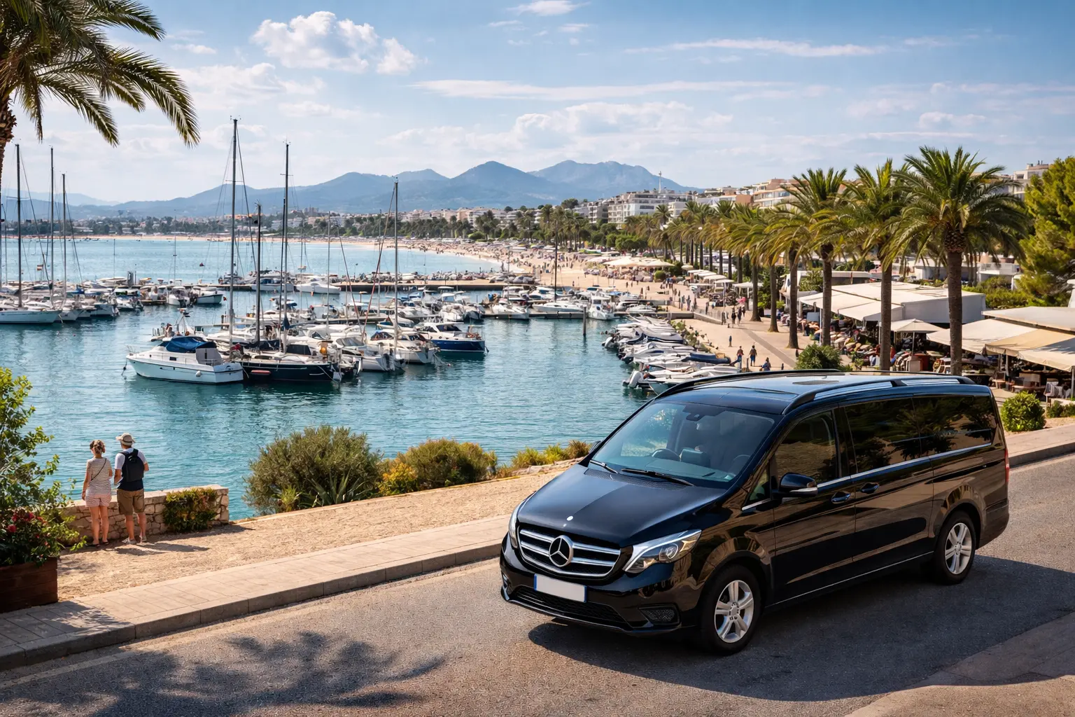 Book your private transfer from Palma Airport (PMI) to Port d’Alcúdia with a fixed price, clear pickup at the Meeting Point (Column 5), flight tracking, and door-to-door arrival.